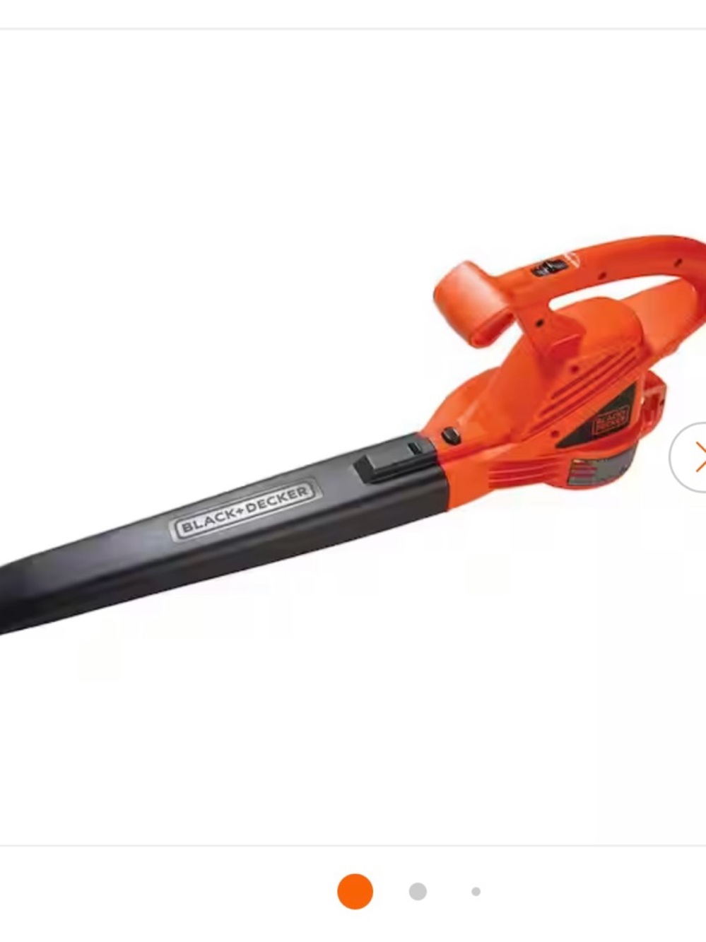 Black & Decker Orange and Black Corded Handheld Leaf Blower